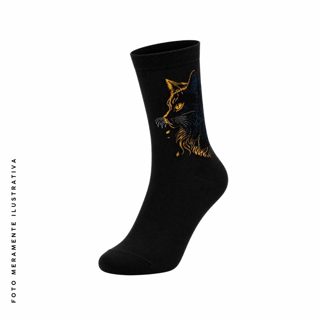 Meia Gato Preto 40-46