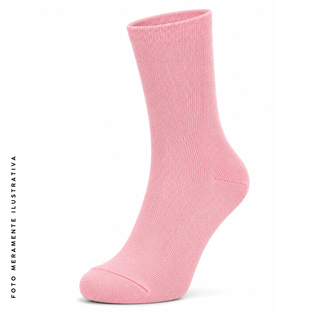 Meia Brilho Rosa 37-40