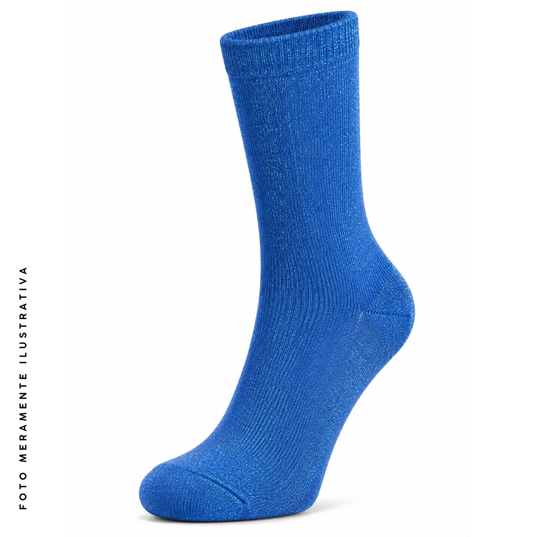 Meia Brilho Azul 37-40