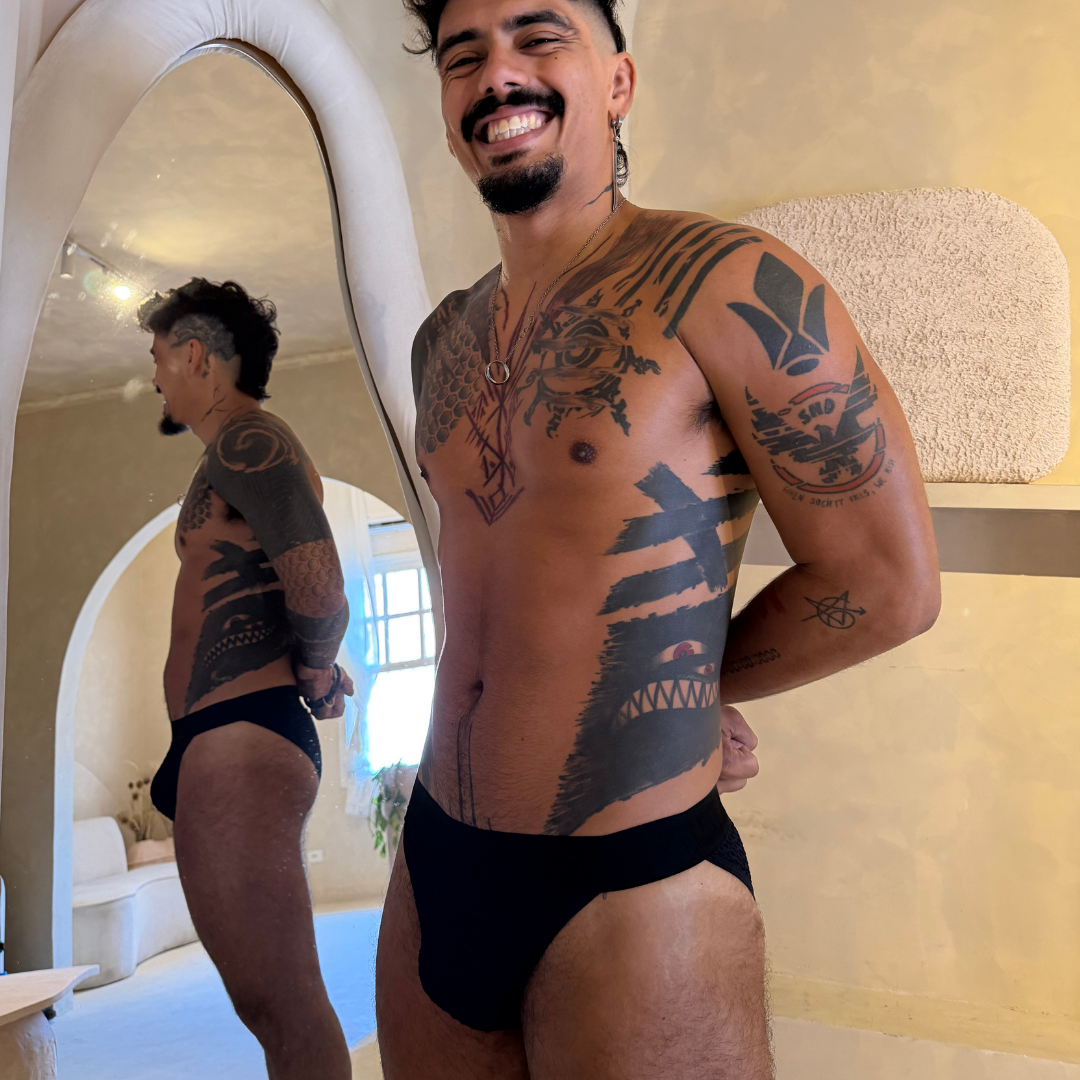 Tanga Preta Texturizada Aslan