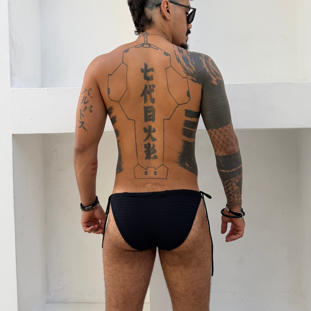Sunga Preta Textrutizada de Amarrar - Imagem 3