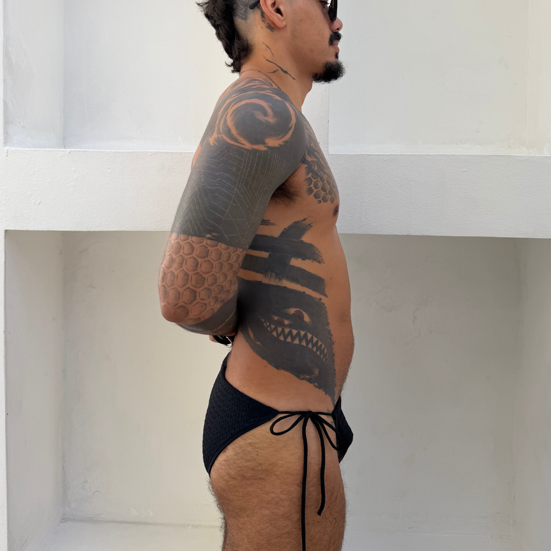 Sunga Preta Textrutizada de Amarrar - Imagem 2
