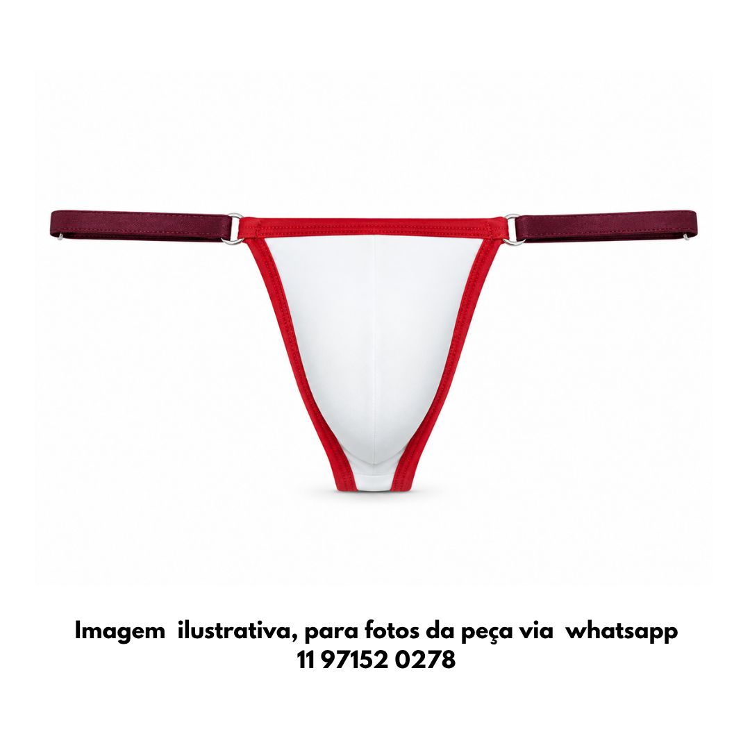 STRING BRANCO LINE VERMELHO